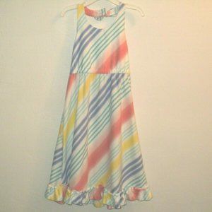 Gymboree Girl's Size 4 Tropical Breeze Rainbow Striped Halter Dress Midi